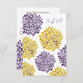 UAWG Lila Gelbe Blume Blüten Hochzeitskarte RSVP Karte (Vorne/Hinten)