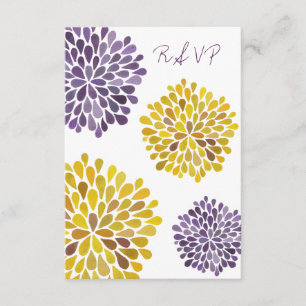 UAWG Lila Gelbe Blütenblume Hochzeitskarte RSVP Karte