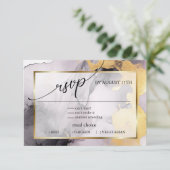 UAWG | Marbed Dusty Rose Black Gold Abstrakt RSVP Karte (Stehend Vorderseite)