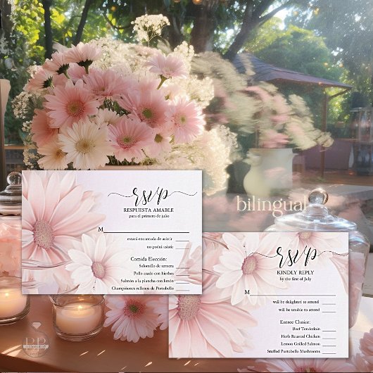 UAWG Margarita rosa elegante RSVP Karte