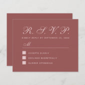 UAWG Marsala Simple Budget Wedding Response Card (Vorne/Hinten)
