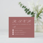 UAWG Marsala Simple Budget Wedding Response Card (Stehend Vorderseite)