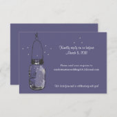 UAWG Mason Jar & Fireflies Hochzeit RSVP Karte (Vorne/Hinten)