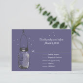 UAWG Mason Jar & Fireflies Hochzeit RSVP Karte (Stehend Vorderseite)