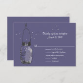 UAWG Mason Jar & Fireflies Hochzeit RSVP Karte (Vorne/Hinten)