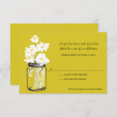 UAWG - Mason Jar gefüllt mit White Daisies RSVP Karte (Vorne/Hinten)