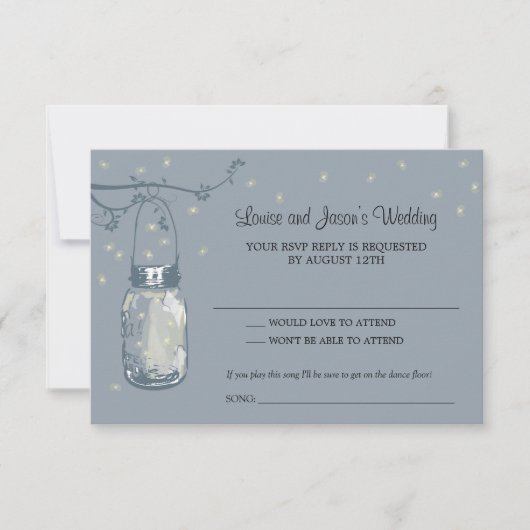 UAWG Mason Jar Wedding RSVP Karte (Vorderseite)