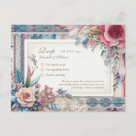 UAWG Maximalist Vintag Floral Menü Shabby Country Postkarte