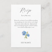 UAWG Meal Selection Hydrangea 2 Guest Wedding RSVP Begleitkarte (Vorderseite)