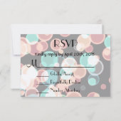 UAWG mehrfarbige Blasen auf schwarzem Hintergrund RSVP Karte (Rückseite)