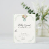 UAWG Menu Choice Mason Jar Rose Script Typografy RSVP Karte (Stehend Vorderseite)