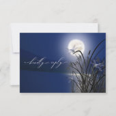 UAWG Menu Royal Blue Full Moon Dragonfly Pond RSVP Karte (Vorderseite)