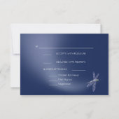 UAWG Menu Royal Blue Full Moon Dragonfly Pond RSVP Karte (Rückseite)