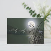 UAWG Menu Sage Green Full Moon Dragonfly Pond Einladung (Stehend Vorderseite)
