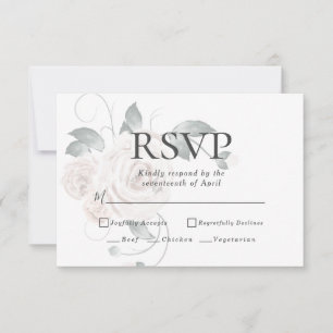 UAWG Menüauswahl Wasserfarbige Rose mit rostfrei RSVP Karte