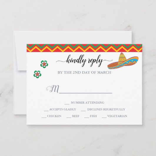 UAWG Mexican Fiesta Reply RSVP Karte (Vorderseite)