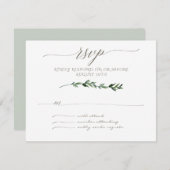 UAWG Minimalistisch Modern Leaf Blätter Kunsttipog RSVP Karte (Vorne/Hinten)