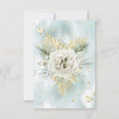 UAWG Mint Aquamarin Gold Marmor Rose Blumenmuster RSVP Karte (Rückseite)