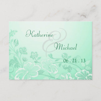 UAWG Mint Green Floral Posh RSVP Karte