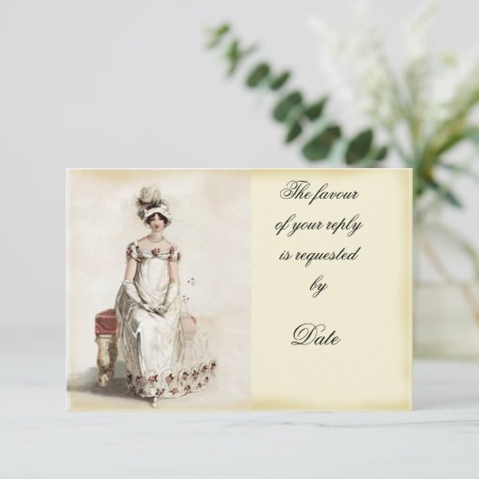 uAwg "Miss Bennet" RSVP Karte (Stehend Vorderseite)