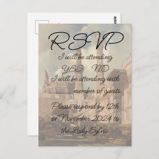 UAWG mit einem Gemälde "A Kairo Bazaar" Postkarte (Vorne/Hinten)