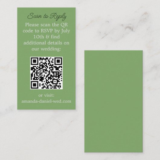 UAWG mit einer QR-Scan-Karte Platzkarte (Vorne/Hinten)