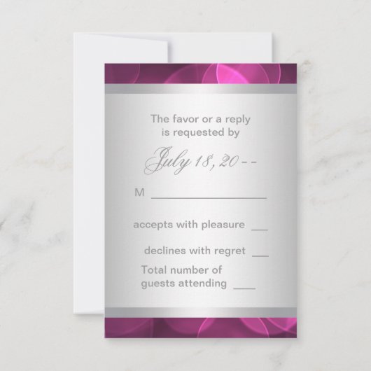 UAwg mit heißen rosa Blasen RSVP Karte (Rückseite)