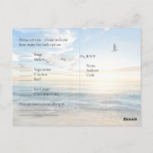 UAWG mit Menü Template Beach Zielküste Postkarte (Rückseite)