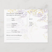 UAWG mit Menu Template Wisteria Purple Flowers Postkarte (Rückseite)