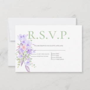 UAWG mit Menüauswahl Violett Rosa Blütenfarbe RSVP Karte