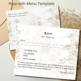 UAWG mit Menüvorlage Boho Pampas Grass Postkarte