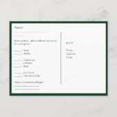 UAWG mit Menüvorlage | Emerald Green Gold UAWG Postkarte (Rückseite)