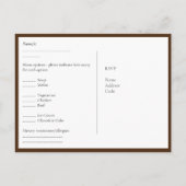 UAWG mit Menüvorlage | Rustikale Sonnenblumen Postkarte (Rückseite)