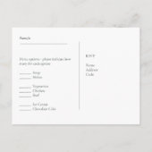 UAWG mit Menüvorlage Rustikale Wisteria Lace Postkarte (Rückseite)