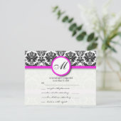 UAWG mit Schwarz-Rosa-Damaskogramm RSVP Karte (Stehend Vorderseite)