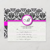 UAWG mit Schwarz-Rosa-Damaskogramm RSVP Karte (Vorne/Hinten)
