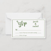 UAWG Modern Dark Forest Green Wedding RSVP Card Mitteilungskarte (Vorderseite)