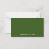 UAWG Modern Dark Forest Green Wedding RSVP Card Mitteilungskarte (Rückseite)
