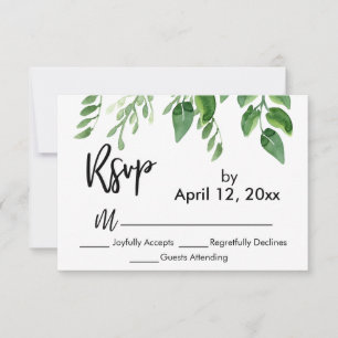 UAWG Modern Handwriting Einfache Grünflächen RSVP Karte