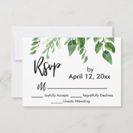 UAWG Modern Handwriting Einfache Grünflächen RSVP Karte