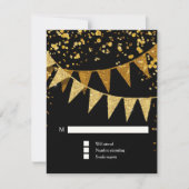 UAWG Modern Pennant Banner w Glitzer Confetti RSVP Karte (Vorderseite)