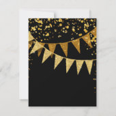 UAWG Modern Pennant Banner w Glitzer Confetti RSVP Karte (Rückseite)