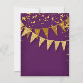 UAWG Modern Pennant Banner w Glitzer Confetti RSVP Karte (Rückseite)