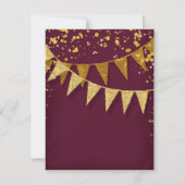 UAWG Modern Pennant Banner w Glitzer Confetti RSVP Karte (Rückseite)