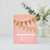 UAWG Modern Pennant Banner w Glitzer Confetti RSVP Karte (Stehend Vorderseite)