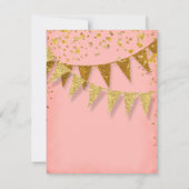 UAWG Modern Pennant Banner w Glitzer Confetti RSVP Karte (Rückseite)
