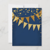 UAWG Modern Pennant Banner w Glitzer Confetti RSVP Karte (Rückseite)
