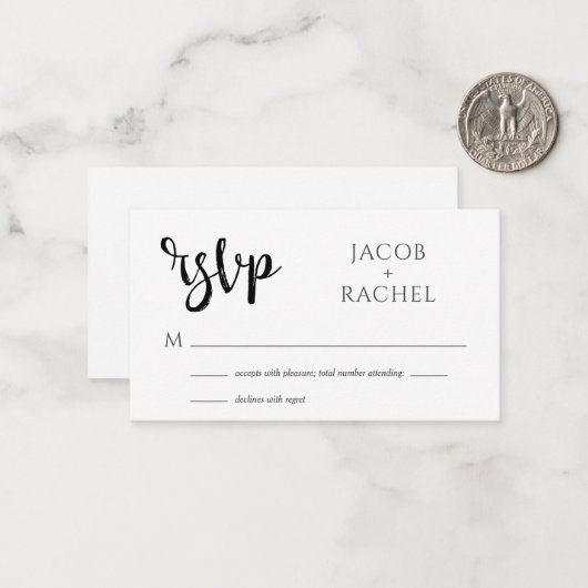 UAWG Modern Script Generic Wedding RSVP Card Mitteilungskarte (Vorderseite/Rückseite Beispiel)