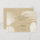 UAWG Modern Simple Kraft Tropical Leaf Beach Art RSVP Karte (Vorne/Hinten)