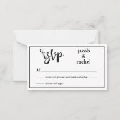 UAWG Moderne Schwarz-Weiß-Hochzeit Mitteilungskarte (Vorderseite)